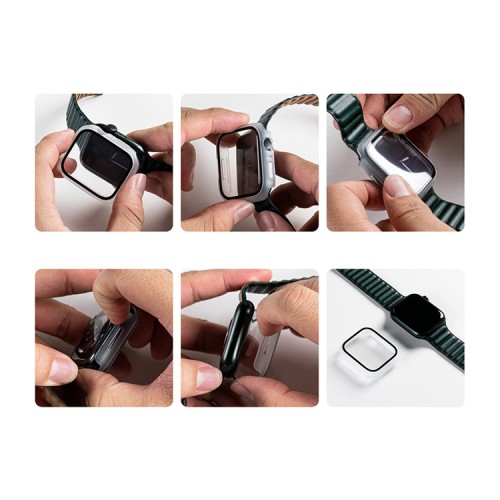 Чехол со стеклом Elago Clear Shield case 9H glass для Apple Watch 41 мм, прозрачный (матовый)