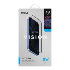 Uniq стекло для iPhone 18 Pro/17 Pro OPTIX Vision OptiView (DX2) Anti-Dust filter Black (+installer)