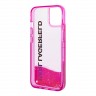 Чехол Lagerfeld Liquid glitter Elongated logo Hard Translucent для iPhone 14, розовый