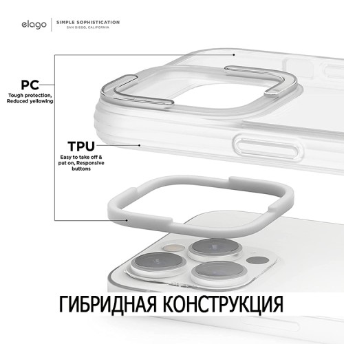 Чехол Elago DUAL для iPhone 14 Pro Max, белая рамка