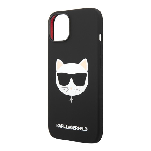 Чехол Lagerfeld Liquid silicone Choupette Hard для iPhone 14, черный (Magsafe)