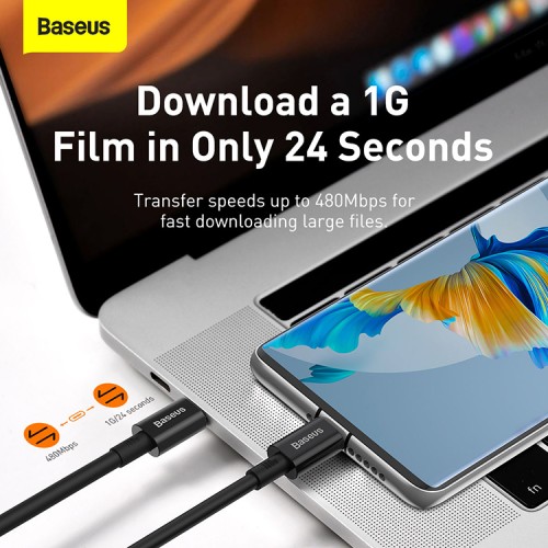 Кабель Baseus Superior Series Fast Charging Data Cable USB-C на USB-C 100W (1 метр), черный