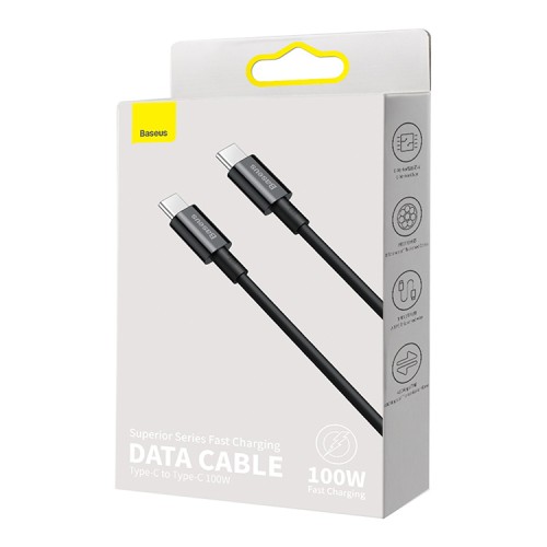 Кабель Baseus Superior Series Fast Charging Data Cable USB-C на USB-C 100W (1 метр), черный
