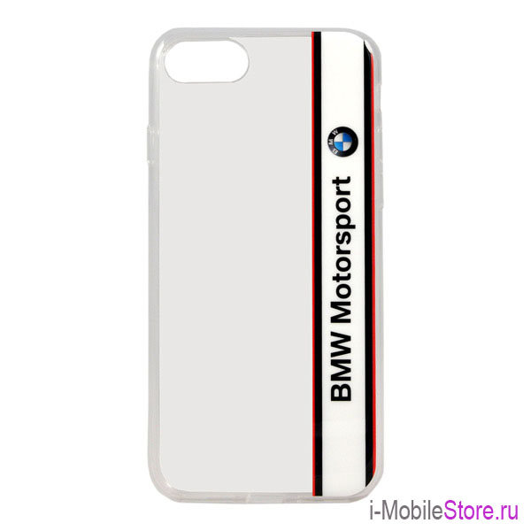 Чехол BMW Motorsport Transparent Hard для iPhone 7/8/SE 2020, белый