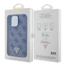 Guess для iPhone 15 Pro чехол PU 4G Triangle Diamond metal logo Hard Blue