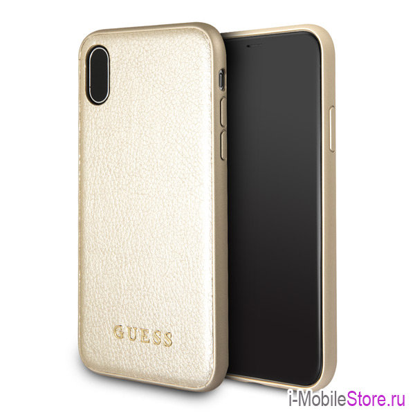 Чехол Guess Iridescent Hard для iPhone X/XS, золотой