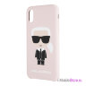 Чехол Karl Lagerfeld Liquid silicone Iconic Karl для iPhone X/XS, розовый