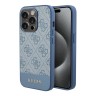 Guess для iPhone 15 Pro чехол PU 4G Bottom stripe Metal logo Hard Blue