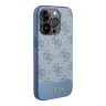Guess для iPhone 15 Pro чехол PU 4G Bottom stripe Metal logo Hard Blue