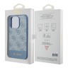 Guess для iPhone 15 Pro чехол PU 4G Bottom stripe Metal logo Hard Blue