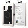 BMW для iPhone 15 Pro Max чехол Signature Liquid silicone Laser Ring Hard Black (MagSafe)