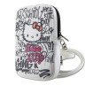 Hello Kitty для смартфонов сумка Phone ZIP Bag PU leather Graffiti Kitty Head with Strap Beige