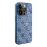 Guess для iPhone 15 Pro чехол PU 4G Colored ring Metal logo Hard Blue (MagSafe)