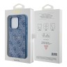 Guess для iPhone 15 Pro чехол PU 4G Colored ring Metal logo Hard Blue (MagSafe)