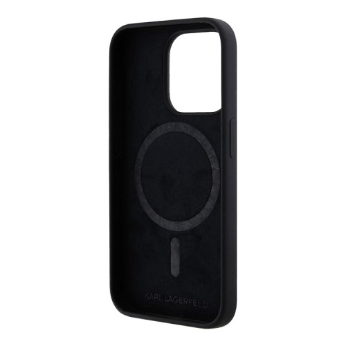 Karl Lagerfeld для iPhone 15 Pro чехол Liquid Silicone NFT Karl Head Hard Black (MagSafe)