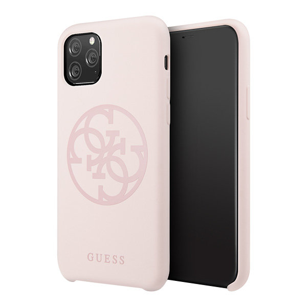 Чехол Guess Silicone collection 4G logo для iPhone 11 Pro Max, розовый