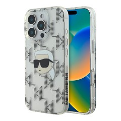 Karl Lagerfeld для iPhone 16 Pro чехол PC/TPU Monogram NFT Karl прозрачный
