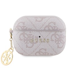 Guess для Airpods Pro 2 чехол PU leather 4G with Classic metal logo and Charm Pink