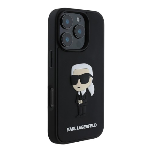 Karl Lagerfeld для iPhone 16 Pro чехол 3D Rubber NFT Karl Ikonik Hard Black