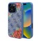 Guess для iPhone 16 Pro чехол PU Flowers Roses Hard Blue (MagSafe)