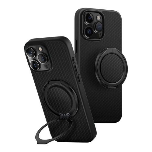 Uniq для iPhone 16 Pro Max чехол KEVA AIR Kevlar + GripFit Premium Mount Black (MagSafe)