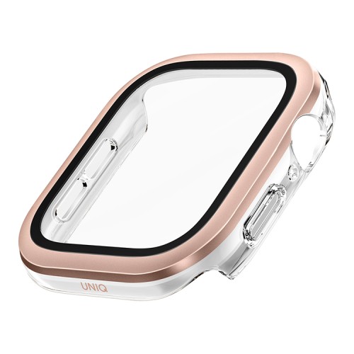 Uniq для Apple Watch 46 mm чехол VOUTE with 9H Tempered Glass Rose Gold