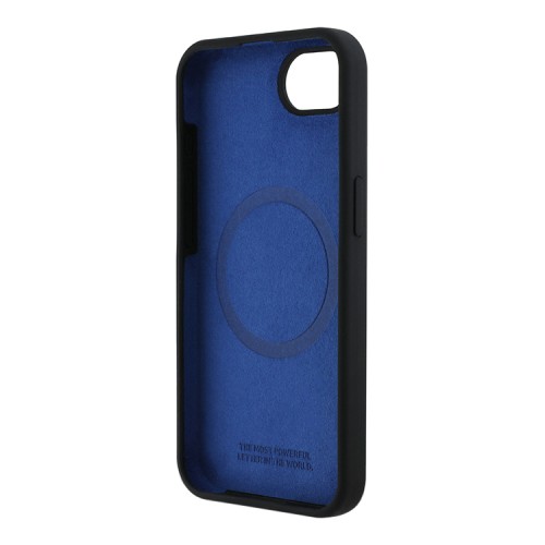 BMW для iPhone 16e чехол M-collection Liquid silicone Hexagon Hard Black/Blue (MagSafe)