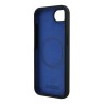BMW для iPhone 16e чехол M-collection Liquid silicone Hexagon Hard Black/Blue (MagSafe)