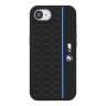BMW для iPhone 16e чехол M-collection Liquid silicone Hexagon Hard Black/Blue (MagSafe)