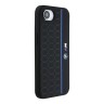 BMW для iPhone 16e чехол M-collection Liquid silicone Hexagon Hard Black/Blue (MagSafe)