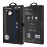 BMW для iPhone 16e чехол M-collection Liquid silicone Hexagon Hard Black/Blue (MagSafe)