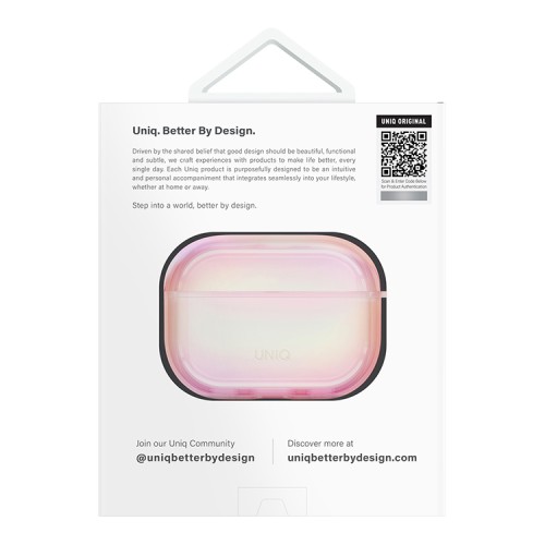 Uniq для Airpods Pro 2 чехол Iridescia (holographic) Pink Prism
