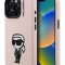 Karl Lagerfeld для iPhone 15 Pro Max чехол Liquid Silicone Sketch Karl Ikonik Pink (MagSafe)