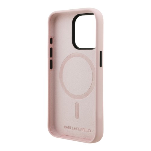 Karl Lagerfeld для iPhone 15 Pro Max чехол Liquid Silicone Sketch Karl Ikonik Pink (MagSafe)