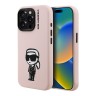 Karl Lagerfeld для iPhone 15 Pro Max чехол Liquid Silicone Sketch Karl Ikonik Pink (MagSafe)