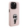 Karl Lagerfeld для iPhone 15 Pro Max чехол Liquid Silicone Sketch Karl Ikonik Pink (MagSafe)