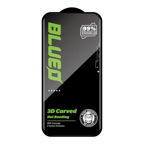 BlueO стекло для iPhone 16 Pro Max, 3D Curved Hot Bending Self-Adhensive Black (+installer)