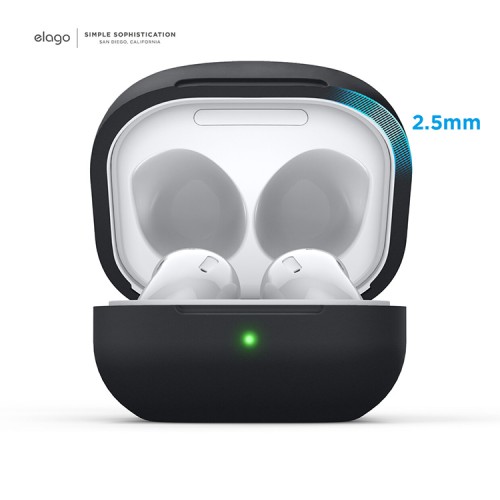 Силиконовый чехол Elago Silicone case для Galaxy Buds 2/Live/Pro, черный