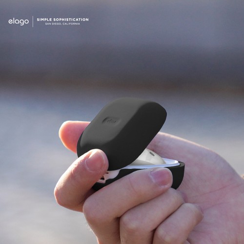 Силиконовый чехол Elago Silicone case для Galaxy Buds 2/Live/Pro, черный