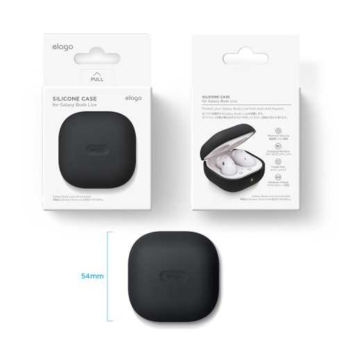 Силиконовый чехол Elago Silicone case для Galaxy Buds 2/Live/Pro, черный