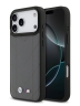 BMW для iPhone 17 Pro Max чехол M-series PU Quilted Metal logo Hard Grey (MagSafe)