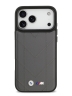 BMW для iPhone 17 Pro Max чехол M-series PU Quilted Metal logo Hard Grey (MagSafe)