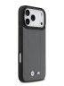 BMW для iPhone 17 Pro Max чехол M-series PU Quilted Metal logo Hard Grey (MagSafe)