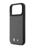 BMW для iPhone 17 Pro Max чехол M-series PU Quilted Metal logo Hard Grey (MagSafe)