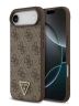 Guess для iPhone Air чехол PU 4G Triangle Diamond metal logo Hard Brown (MagSafe)