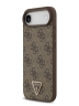 Guess для iPhone Air чехол PU 4G Triangle Diamond metal logo Hard Brown (MagSafe)