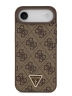 Guess для iPhone Air чехол PU 4G Triangle Diamond metal logo Hard Brown (MagSafe)