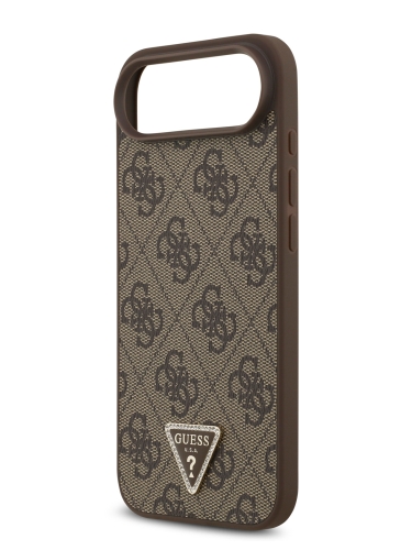 Guess для iPhone Air чехол PU 4G Triangle Diamond metal logo Hard Brown (MagSafe)