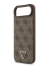 Guess для iPhone Air чехол PU 4G Triangle Diamond metal logo Hard Brown (MagSafe)