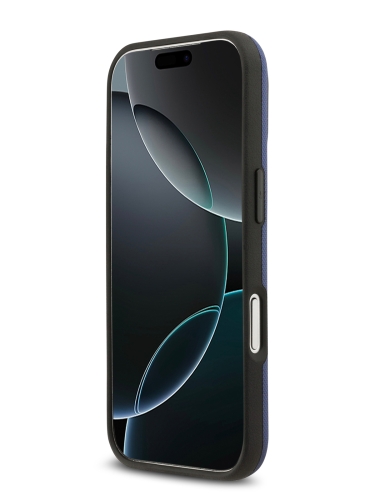 BMW для iPhone 17 Pro чехол M-series PU Full Wrapped Metal logo & Cam Hard Navy (MagSafe)
